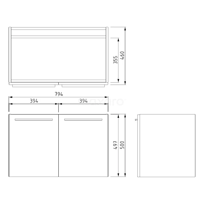 Box Badkamermeubel Met Wastafel | 80 Cm Grijs Front Keramiek 2 Deuren 3 Box Badkamermeubel Met Wastafel | 80 Cm Grijs Front Keramiek 2 Deuren - Afbeelding 3