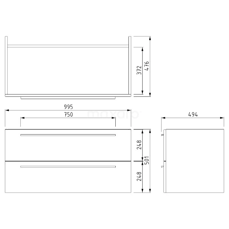 Canto Badkamermeubel Met Wastafel | 100 Cm Mat Zwart Front Mineraalmarmer 2 Lades Onder Elkaar 5 Canto Badkamermeubel Met Wastafel | 100 Cm Mat Zwart Front Mineraalmarmer 2 Lades Onder Elkaar - Afbeelding 5