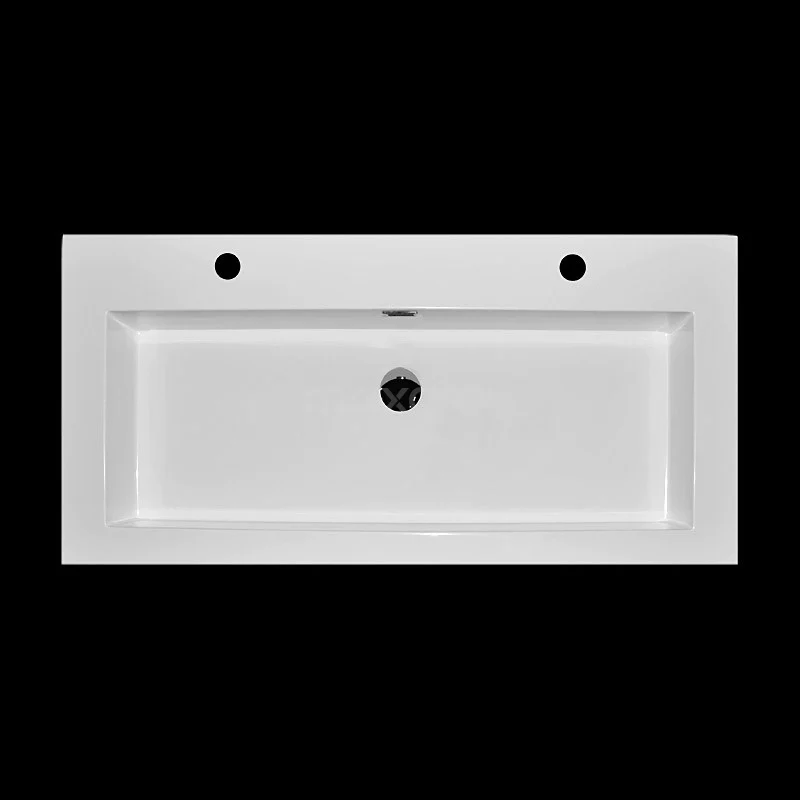 Canto Badkamermeubel Met Wastafel | 100 Cm Mat Zwart Front Mineraalmarmer 2 Lage Lades Onder Elkaar 2 Canto Badkamermeubel Met Wastafel | 100 Cm Mat Zwart Front Mineraalmarmer 2 Lage Lades Onder Elkaar - Afbeelding 2