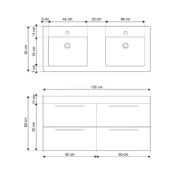 Canto Badkamermeubel Met Wastafel | 120 Cm Mat Zwart Front Mineraalmarmer 4 Lades -Badkamer Verkoopwinkel canto badkamermeubel met wastafel 120 cm mat zwart front mineraalmarmer 4 lades f02 120022104 5