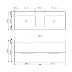 Canto Badkamermeubel Met Wastafel | 138 Cm Mat Zwart Front Mineraalmarmer 4 Lades -Badkamer Verkoopwinkel canto badkamermeubel met wastafel 138 cm mat zwart front mineraalmarmer 4 lades f02 138002104 4