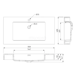 Canto Badkamermeubel Met Wastafel | 90 Cm Hoogglans Wit Front Mineraalmarmer 1 Lade -Badkamer Verkoopwinkel canto badkamermeubel met wastafel 90 cm hoogglans wit front mineraalmarmer 1 lade f02 090010403 5