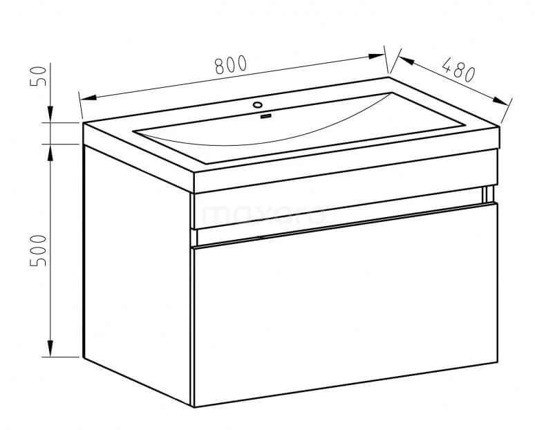 Curve Badkamermeubel Met Wastafel | 80 Cm Donkerbruin Essen Front Mineraalmarmer 1 Lade 5 Curve Badkamermeubel Met Wastafel | 80 Cm Donkerbruin Essen Front Mineraalmarmer 1 Lade - Afbeelding 5