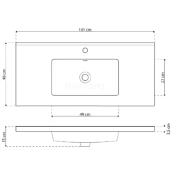 Modulo Badkamermeubel Met Wastafel | 100 Cm Eiken Kader Front Keramiek 1 Lade -Badkamer Verkoopwinkel modulo badkamermeubel met wastafel 100 cm eiken kader front keramiek 1 lade bmw11 00576 5