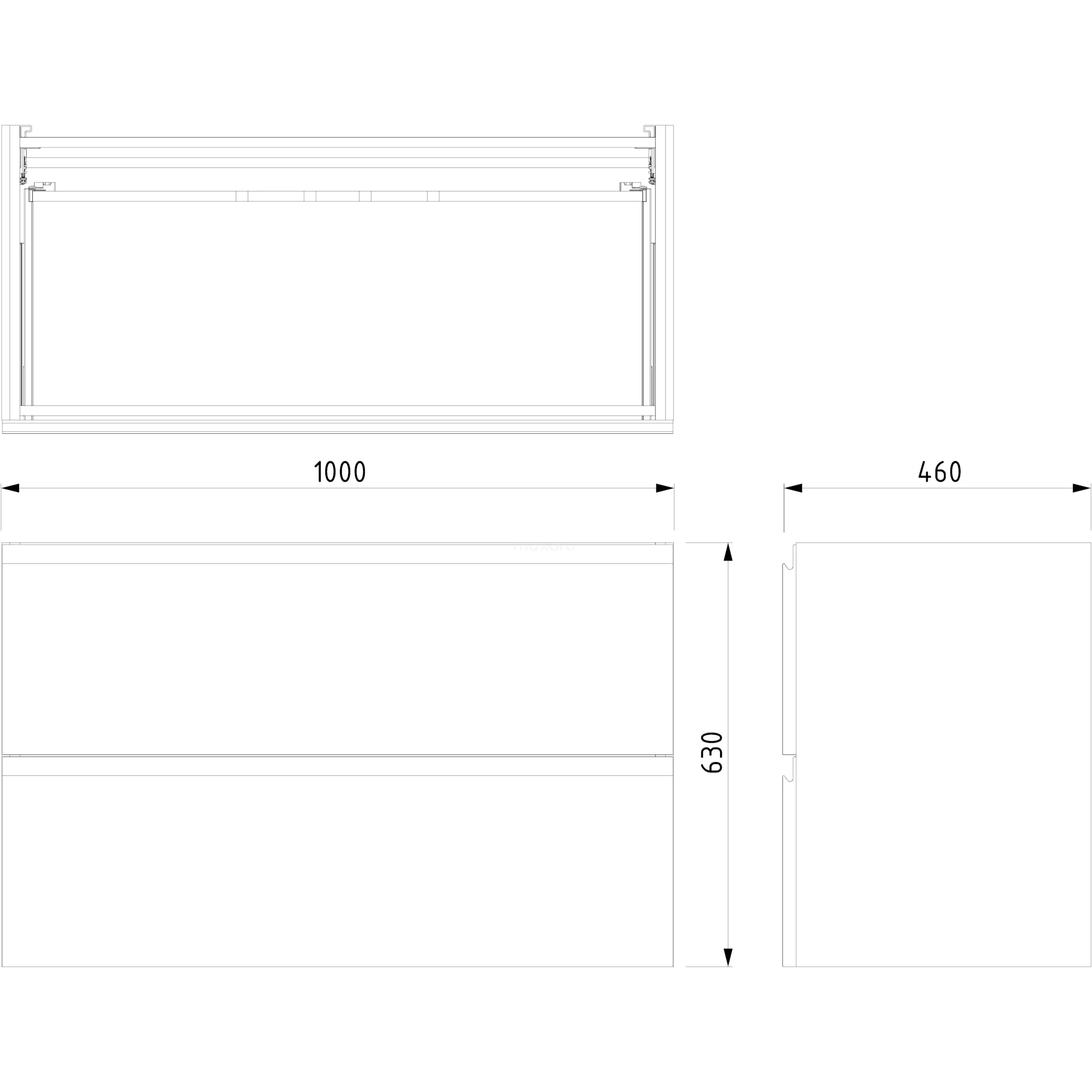 Modulo Badkamermeubel Met Wastafel | 100 Cm Hoogglans Wit Greeploos Front Keramiek 2 Lades Onder Elkaar 7 Modulo Badkamermeubel Met Wastafel | 100 Cm Hoogglans Wit Greeploos Front Keramiek 2 Lades Onder Elkaar - Afbeelding 7