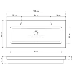 Modulo Badkamermeubel Met Wastafel | 100 Cm Hoogglans Wit Lamel Front Natuursteen 1 Lade -Badkamer Verkoopwinkel modulo badkamermeubel met wastafel 100 cm hoogglans wit lamel front natuursteen 1 lade bmw11 00090 6