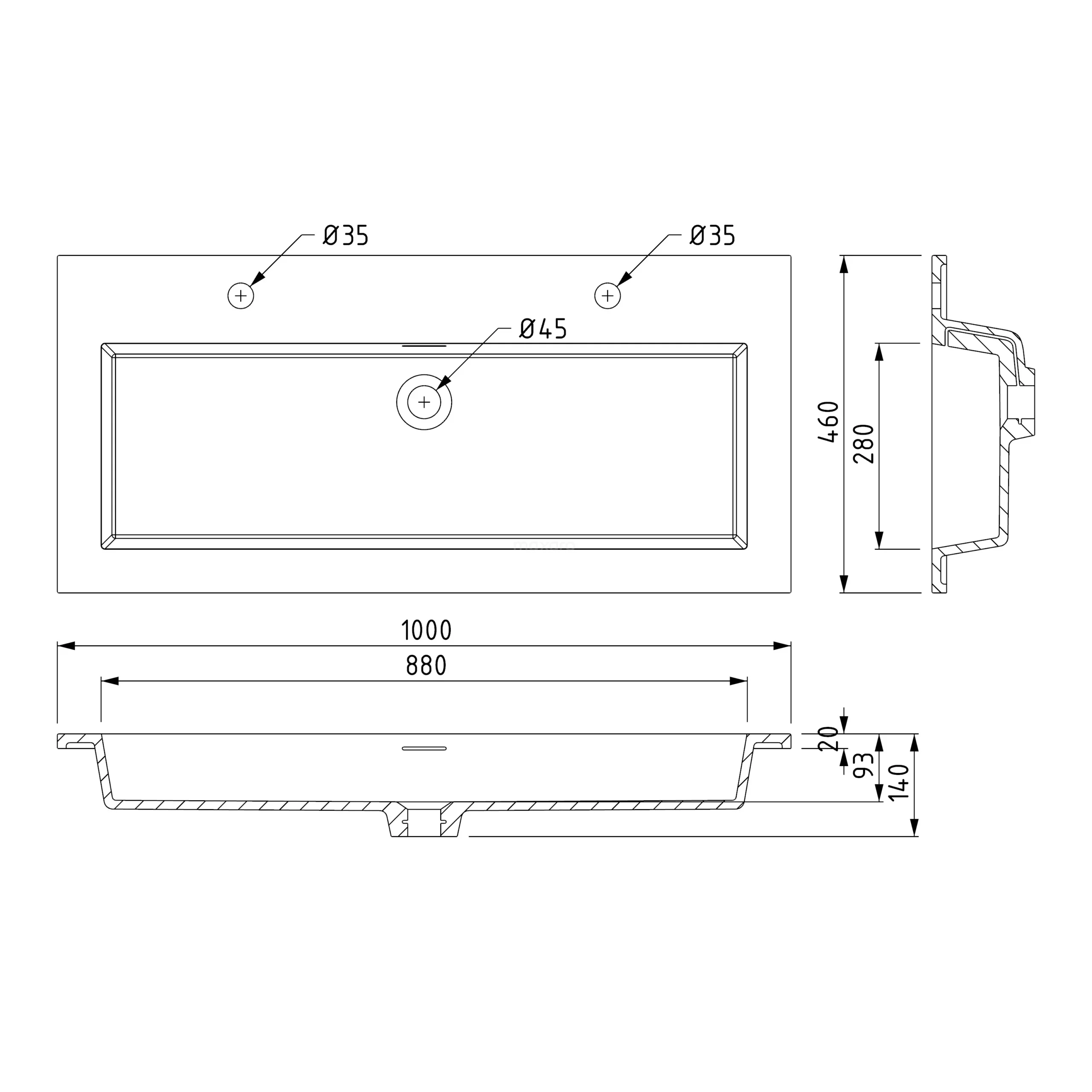Modulo Badkamermeubel Met Wastafel | 100 Cm Lichtbruin Eiken Vlak Front Solid Surface 2 Lades Onder Elkaar 6 Modulo Badkamermeubel Met Wastafel | 100 Cm Lichtbruin Eiken Vlak Front Solid Surface 2 Lades Onder Elkaar - Afbeelding 6