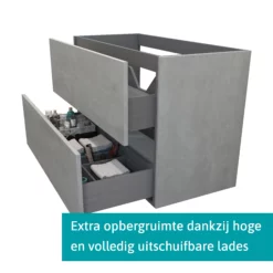 Modulo Badkamermeubel Met Wastafel | 100 Cm Lichtgrijs Beton Vlak Front Beton 2 Lades Onder Elkaar 9 Modulo Badkamermeubel Met Wastafel | 100 Cm Lichtgrijs Beton Vlak Front Beton 2 Lades Onder Elkaar -Badkamer Verkoopwinkel modulo badkamermeubel met wastafel 100 cm lichtgrijs beton vlak front beton 2 lades onder elkaar bmw17 02538 1