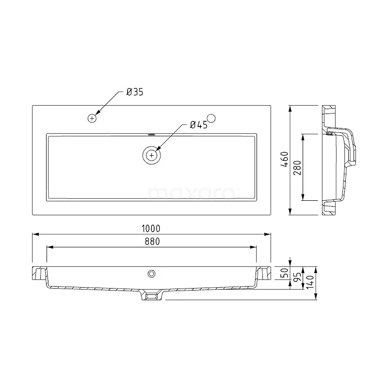 Modulo Badkamermeubel Met Wastafel | 100 Cm Lichtgrijs Eiken Vlak Front Mineraalmarmer 2 Hoge Lades Onder Elkaar 5 Modulo Badkamermeubel Met Wastafel | 100 Cm Lichtgrijs Eiken Vlak Front Mineraalmarmer 2 Hoge Lades Onder Elkaar - Afbeelding 5