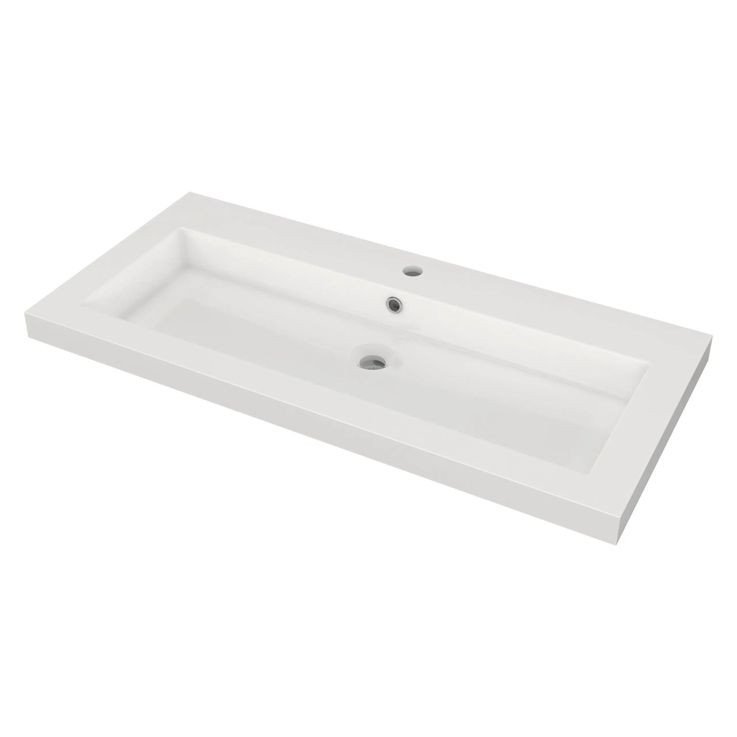 Modulo Badkamermeubel Met Wastafel | 100 Cm Mat Wit Greeploos Front Mineraalmarmer 1 Lade 3 Modulo Badkamermeubel Met Wastafel | 100 Cm Mat Wit Greeploos Front Mineraalmarmer 1 Lade - Afbeelding 3