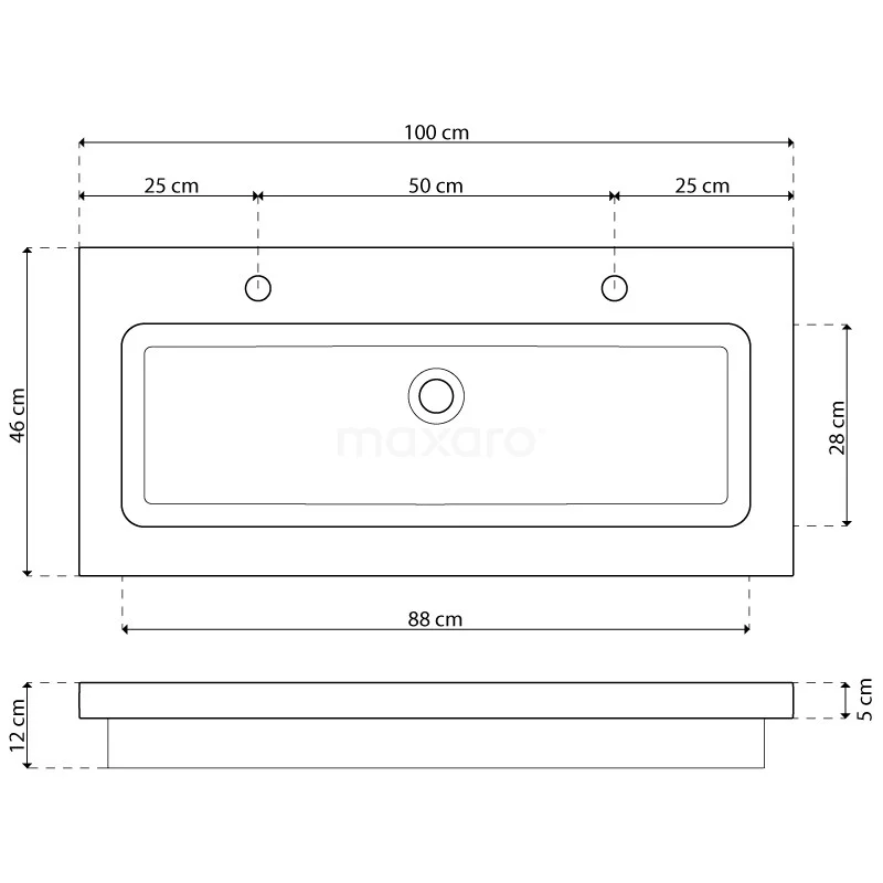 Modulo Badkamermeubel Met Wastafel | 100 Cm Mat Wit Greeploos Front Natuursteen 1 Lade 7 Modulo Badkamermeubel Met Wastafel | 100 Cm Mat Wit Greeploos Front Natuursteen 1 Lade - Afbeelding 7
