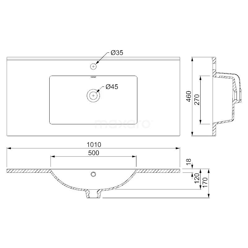 Modulo Badkamermeubel Met Wastafel | 100 Cm Mat Zwart Greeploos Front Keramiek 2 Lades Onder Elkaar 6 Modulo Badkamermeubel Met Wastafel | 100 Cm Mat Zwart Greeploos Front Keramiek 2 Lades Onder Elkaar - Afbeelding 6
