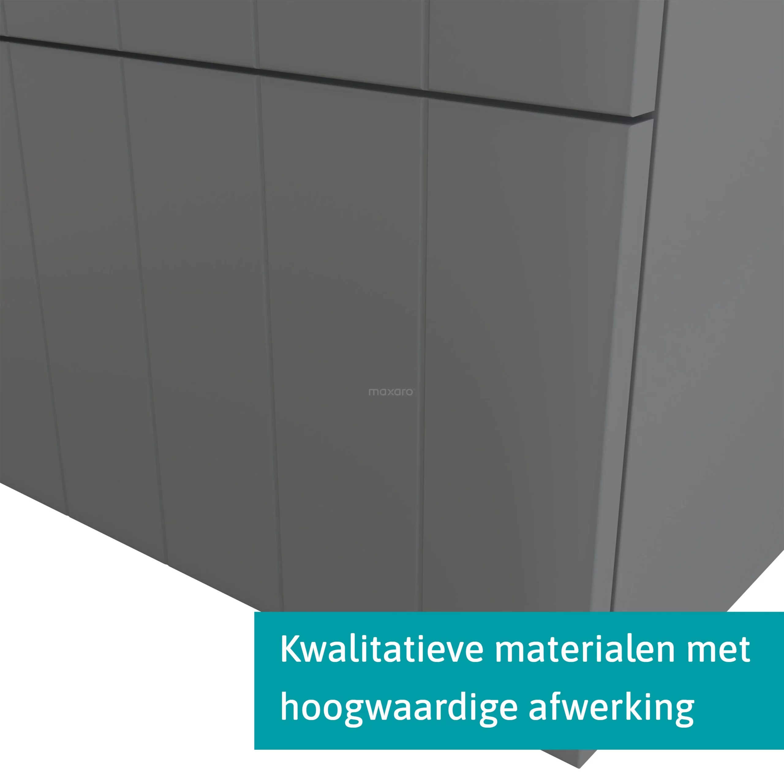 Modulo Badkamermeubel Met Wastafel | 100 Cm Middengrijs Lamel Front Natuursteen 1 Lade 4 Modulo Badkamermeubel Met Wastafel | 100 Cm Middengrijs Lamel Front Natuursteen 1 Lade - Afbeelding 4