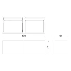 Modulo Badkamermeubel Met Wastafel | 120 Cm Donkergrijs Beton Vlak Front Keramiek 2 Lades Naast Elkaar -Badkamer Verkoopwinkel modulo badkamermeubel met wastafel 120 cm donkergrijs beton vlak front keramiek 2 lades naast elkaar bmw12 00381 6