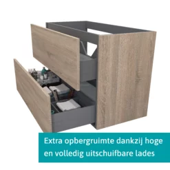 Modulo Badkamermeubel Met Wastafel | 120 Cm Eiken Vlak Front Natuursteen 2 Lades Onder Elkaar -Badkamer Verkoopwinkel modulo badkamermeubel met wastafel 120 cm eiken vlak front natuursteen 2 lades onder elkaar bmw17 01787 1