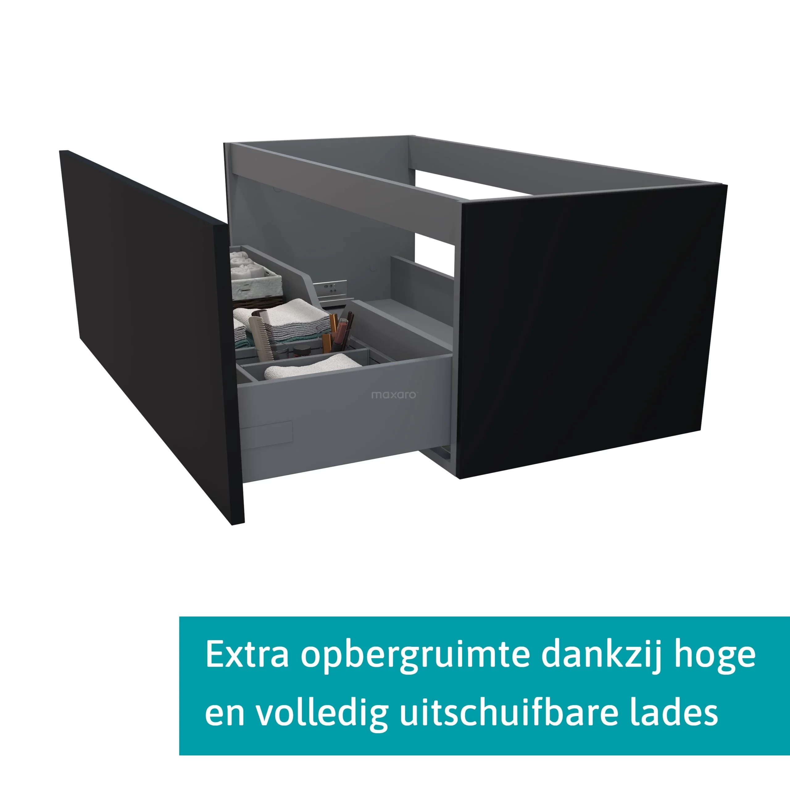 Modulo Badkamermeubel Met Wastafel | 120 Cm Mat Zwart Vlak Front Mineraalmarmer 1 Lade 2 Modulo Badkamermeubel Met Wastafel | 120 Cm Mat Zwart Vlak Front Mineraalmarmer 1 Lade - Afbeelding 2