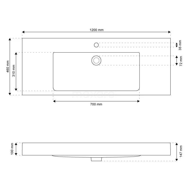Modulo Badkamermeubel Met Wastafel | 120 Cm Mat Zwart Vlak Front Mineraalmarmer 1 Lade 6 Modulo Badkamermeubel Met Wastafel | 120 Cm Mat Zwart Vlak Front Mineraalmarmer 1 Lade - Afbeelding 6