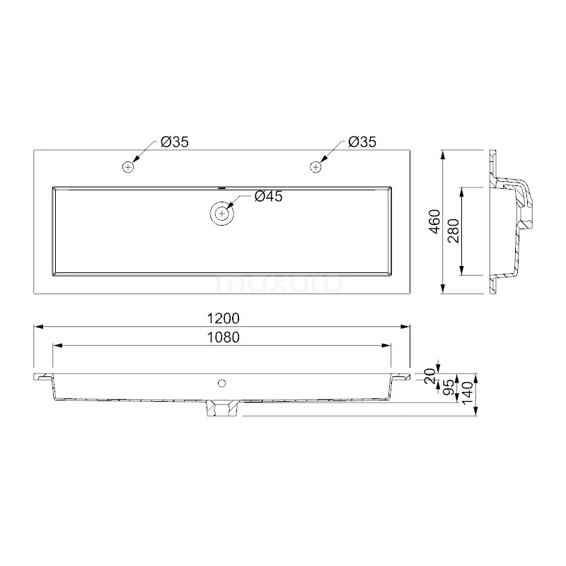 Modulo Badkamermeubel Met Wastafel | 120 Cm Middengrijs Greeploos Front Mineraalmarmer 2 Lades Onder Elkaar 6 Modulo Badkamermeubel Met Wastafel | 120 Cm Middengrijs Greeploos Front Mineraalmarmer 2 Lades Onder Elkaar - Afbeelding 6