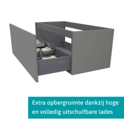 Modulo Badkamermeubel Met Wastafel | 120 Cm Middengrijs Vlak Front Keramiek 1 Lade -Badkamer Verkoopwinkel modulo badkamermeubel met wastafel 120 cm middengrijs vlak front keramiek 1 lade bmw11 00478 1
