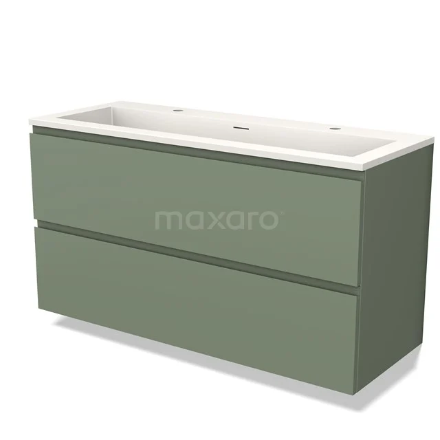 Modulo Badkamermeubel Met Wastafel | 120 Cm Saliegroen Greeploos Front Solid Surface 2 Lades Onder Elkaar 1 Modulo Badkamermeubel Met Wastafel | 120 Cm Saliegroen Greeploos Front Solid Surface 2 Lades Onder Elkaar