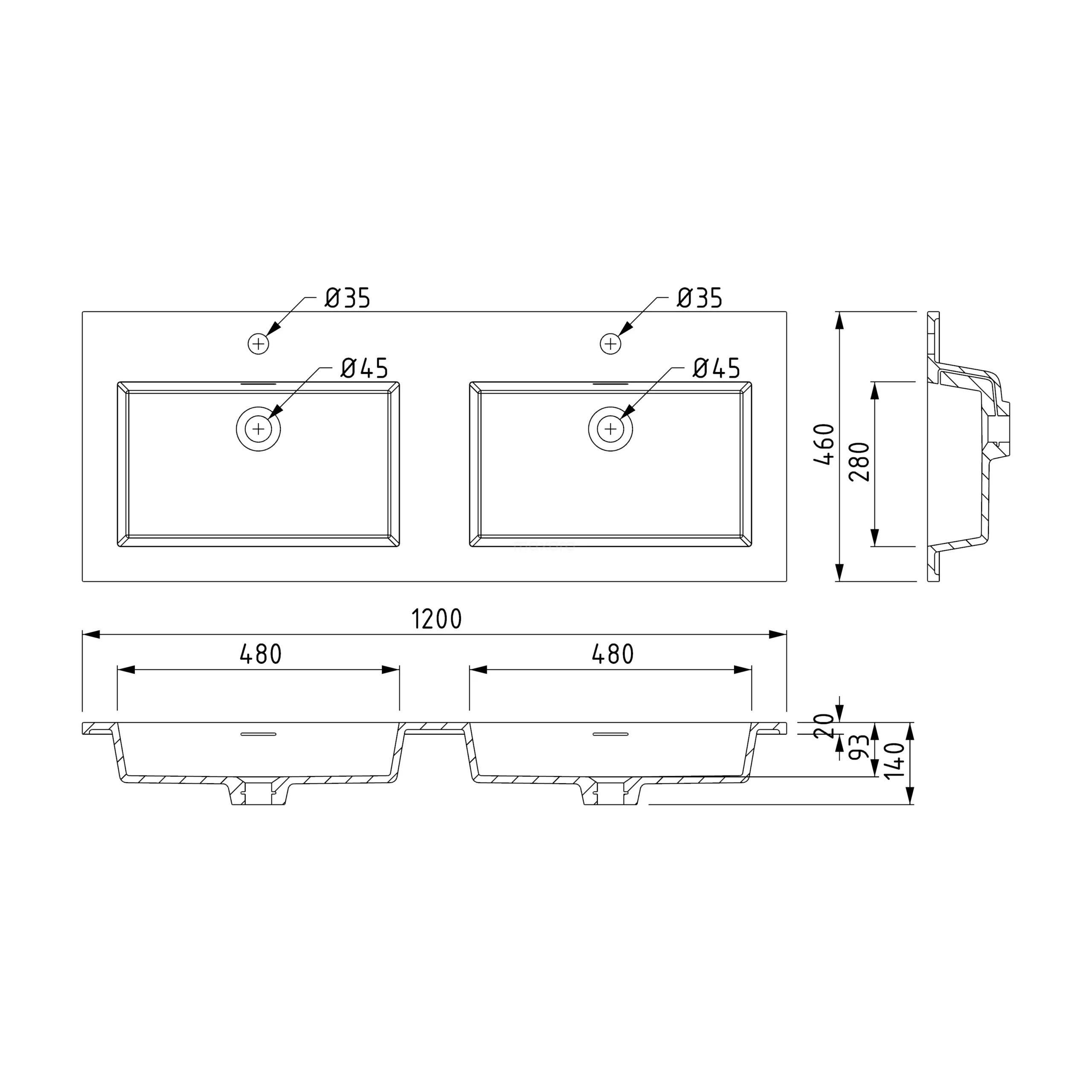 Modulo Badkamermeubel Met Wastafel | 120 Cm Taupe Greeploos Front Solid Surface 4 Lades 5 Modulo Badkamermeubel Met Wastafel | 120 Cm Taupe Greeploos Front Solid Surface 4 Lades - Afbeelding 5