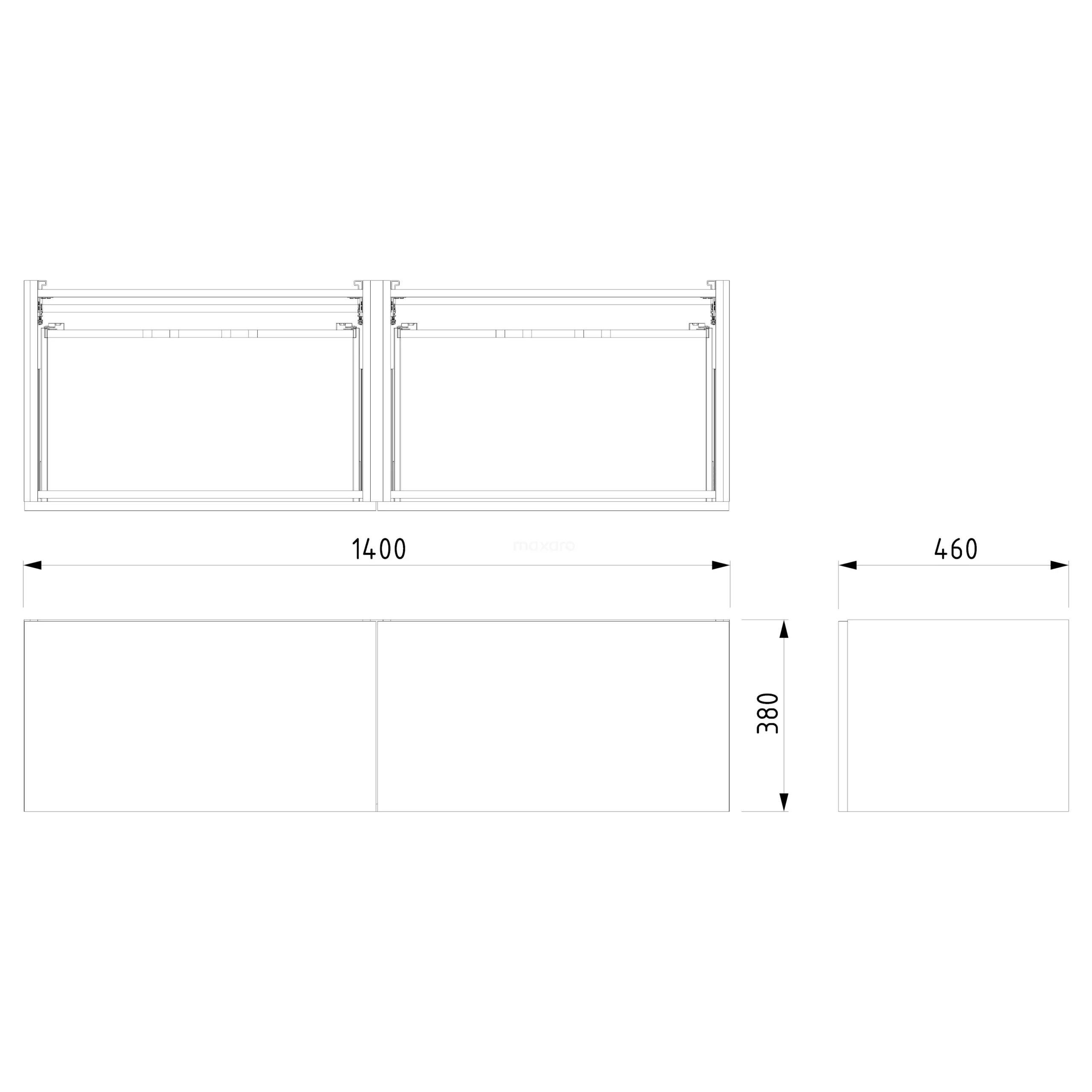 Modulo Badkamermeubel Met Wastafel | 140 Cm Middenbruin Eiken Vlak Front Mineraalmarmer 2 Lades Naast Elkaar 7 Modulo Badkamermeubel Met Wastafel | 140 Cm Middenbruin Eiken Vlak Front Mineraalmarmer 2 Lades Naast Elkaar - Afbeelding 7
