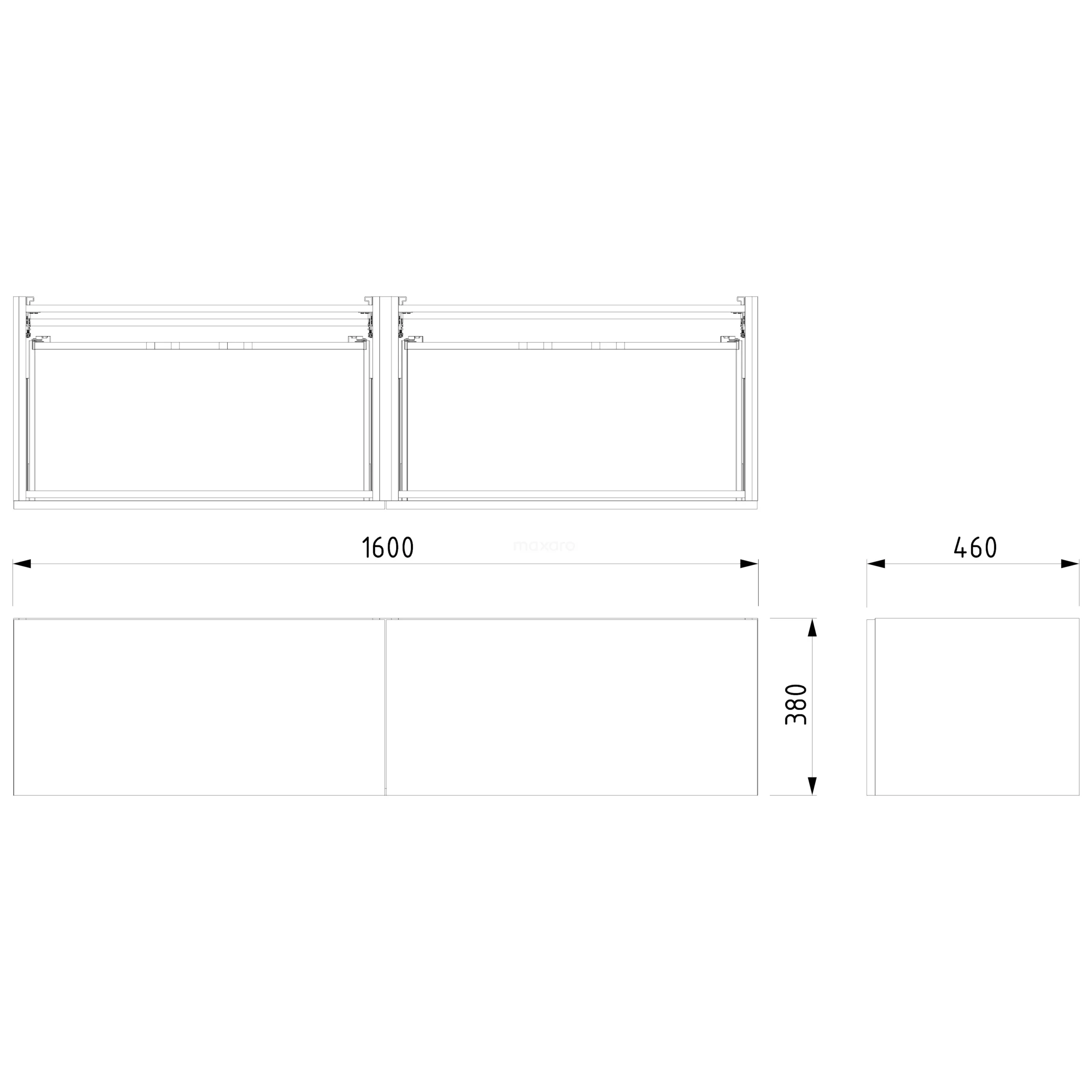 Modulo Badkamermeubel Met Wastafel | 160 Cm Lichtbruin Eiken Vlak Front Mineraalmarmer 2 Lades Naast Elkaar 7 Modulo Badkamermeubel Met Wastafel | 160 Cm Lichtbruin Eiken Vlak Front Mineraalmarmer 2 Lades Naast Elkaar - Afbeelding 7