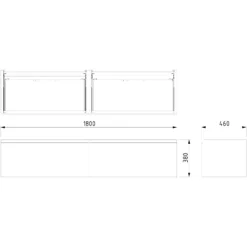 Modulo Badkamermeubel Met Wastafel | 180 Cm Donkergrijs Greeploos Front Mineraalmarmer 4 Lades -Badkamer Verkoopwinkel modulo badkamermeubel met wastafel 180 cm donkergrijs greeploos front mineraalmarmer 4 lades bmw18 00694 6