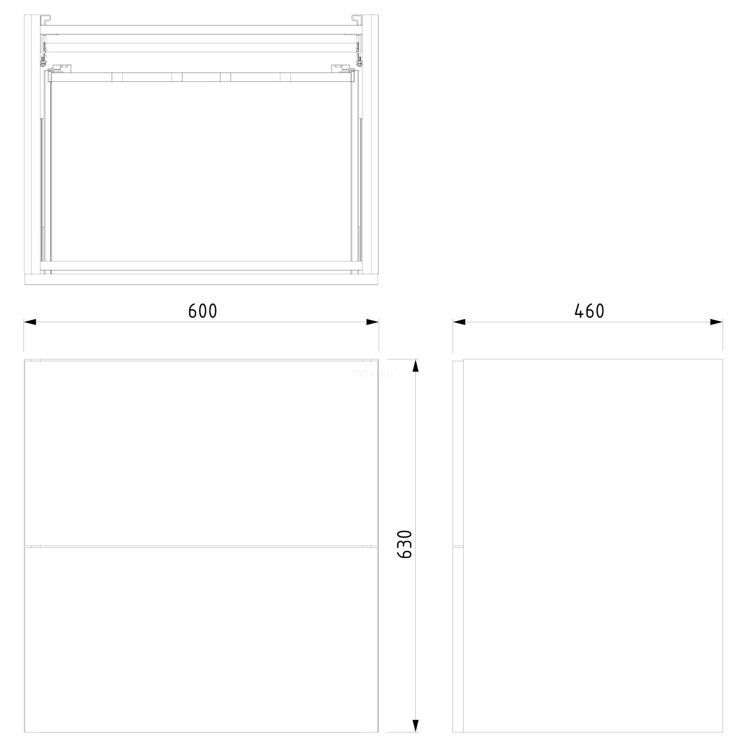 Modulo Badkamermeubel Met Wastafel | 60 Cm Grijs Eiken Vlak Front Keramiek 2 Lades Onder Elkaar 7 Modulo Badkamermeubel Met Wastafel | 60 Cm Grijs Eiken Vlak Front Keramiek 2 Lades Onder Elkaar - Afbeelding 7