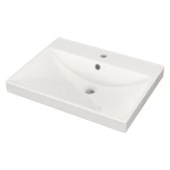 Modulo Badkamermeubel Met Wastafel | 60 Cm Lichtbruin Eiken Greeploos Front Keramiek 1 Lade -Badkamer Verkoopwinkel modulo badkamermeubel met wastafel 60 cm lichtbruin eiken greeploos front keramiek 1 lade bmw11 03339 1