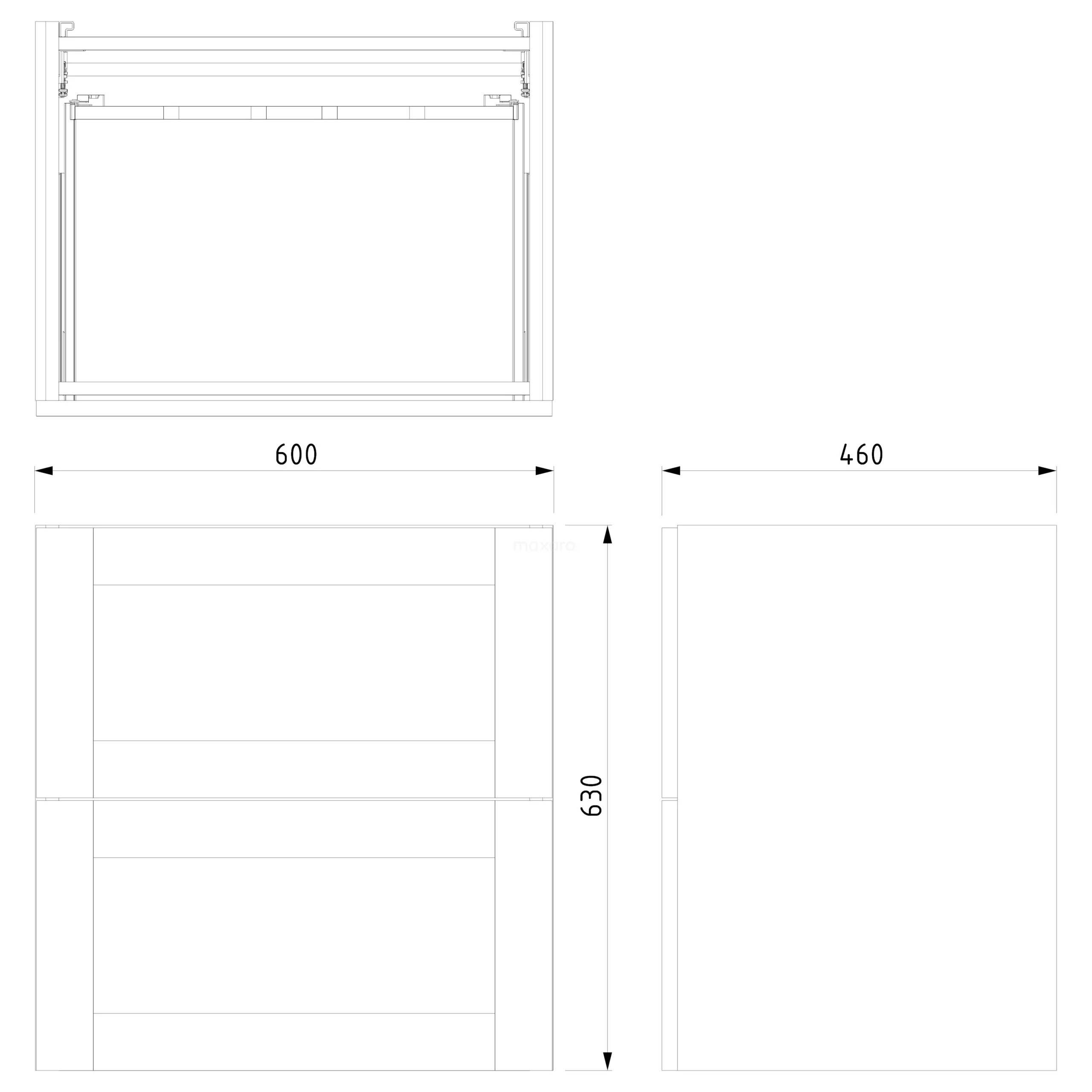 Modulo Badkamermeubel Met Wastafel | 60 Cm Lichtbruin Eiken Kader Front Natuursteen 2 Lades Onder Elkaar 8 Modulo Badkamermeubel Met Wastafel | 60 Cm Lichtbruin Eiken Kader Front Natuursteen 2 Lades Onder Elkaar - Afbeelding 8