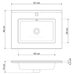 Modulo Badkamermeubel Met Wastafel | 60 Cm Mat Wit Greeploos Front Keramiek 1 Lade -Badkamer Verkoopwinkel modulo badkamermeubel met wastafel 60 cm mat wit greeploos front keramiek 1 lade bmw11 00194 5