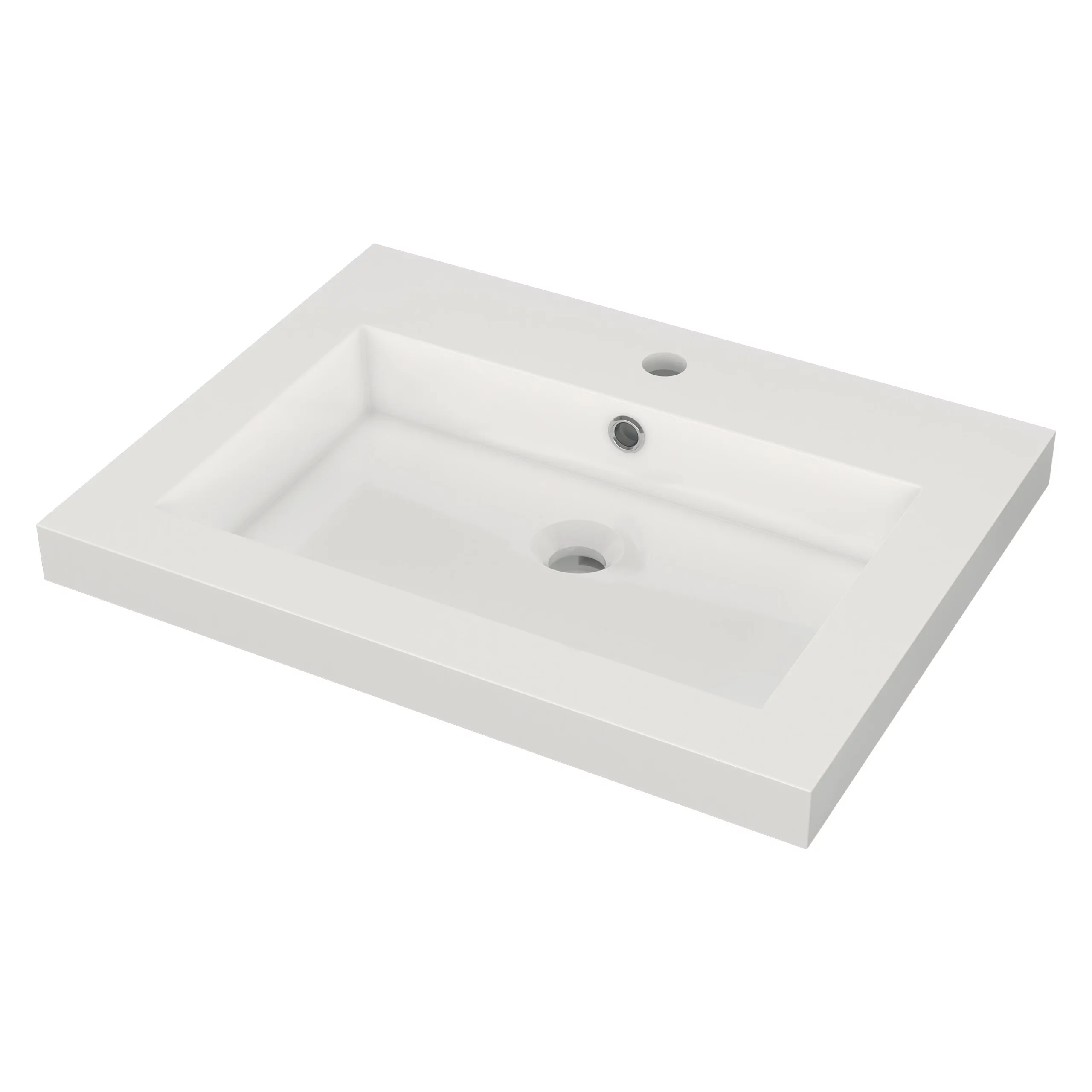 Modulo Badkamermeubel Met Wastafel | 60 Cm Mat Wit Lamel Front Mineraalmarmer 1 Lade 3 Modulo Badkamermeubel Met Wastafel | 60 Cm Mat Wit Lamel Front Mineraalmarmer 1 Lade - Afbeelding 3