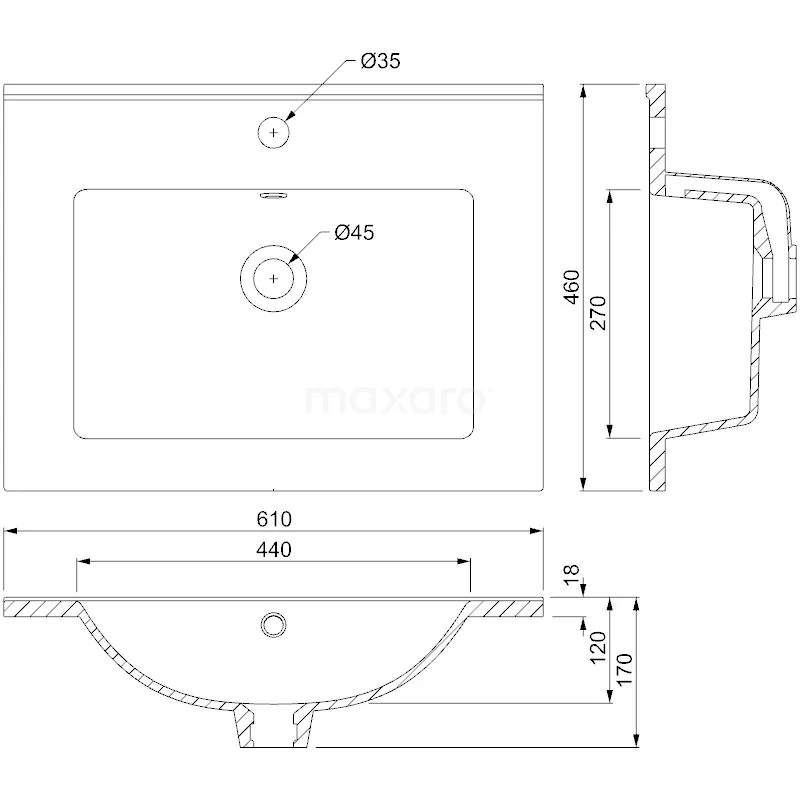 Modulo Badkamermeubel Met Wastafel | 60 Cm Taupe Greeploos Front Keramiek 2 Lades Onder Elkaar 5 Modulo Badkamermeubel Met Wastafel | 60 Cm Taupe Greeploos Front Keramiek 2 Lades Onder Elkaar - Afbeelding 5
