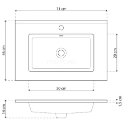 Modulo Badkamermeubel Met Wastafel | 70 Cm Donkergrijs Greeploos Front Keramiek 1 Lade -Badkamer Verkoopwinkel modulo badkamermeubel met wastafel 70 cm donkergrijs greeploos front keramiek 1 lade bmw11 00712 5