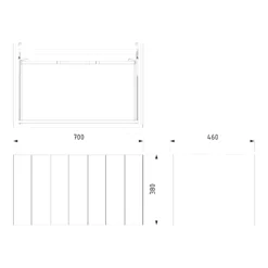 Modulo Badkamermeubel Met Wastafel | 70 Cm Donkergrijs Lamel Front Keramiek 1 Lade -Badkamer Verkoopwinkel modulo badkamermeubel met wastafel 70 cm donkergrijs lamel front keramiek 1 lade bmw11 00706 6