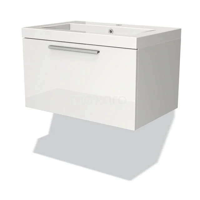 Modulo Badkamermeubel Met Wastafel | 70 Cm Hoogglans Wit Vlak Front Mineraalmarmer 1 Lade 1 Modulo Badkamermeubel Met Wastafel | 70 Cm Hoogglans Wit Vlak Front Mineraalmarmer 1 Lade