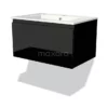 Modulo Badkamermeubel Met Wastafel | 70 Cm Hoogglans Zwart Greeploos Front Keramiek 1 Lade