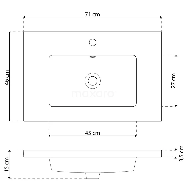 Modulo Badkamermeubel Met Wastafel | 70 Cm Lichtbruin Eiken Vlak Front Keramiek 1 Lade 6 Modulo Badkamermeubel Met Wastafel | 70 Cm Lichtbruin Eiken Vlak Front Keramiek 1 Lade - Afbeelding 6