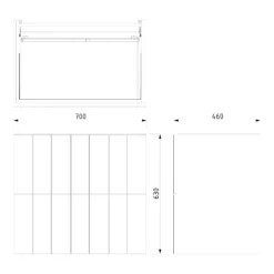 Modulo Badkamermeubel Met Wastafel | 70 Cm Mat Wit Lamel Front Keramiek 2 Lades Onder Elkaar -Badkamer Verkoopwinkel modulo badkamermeubel met wastafel 70 cm mat wit lamel front keramiek 2 lades onder elkaar bmw17 01886 6