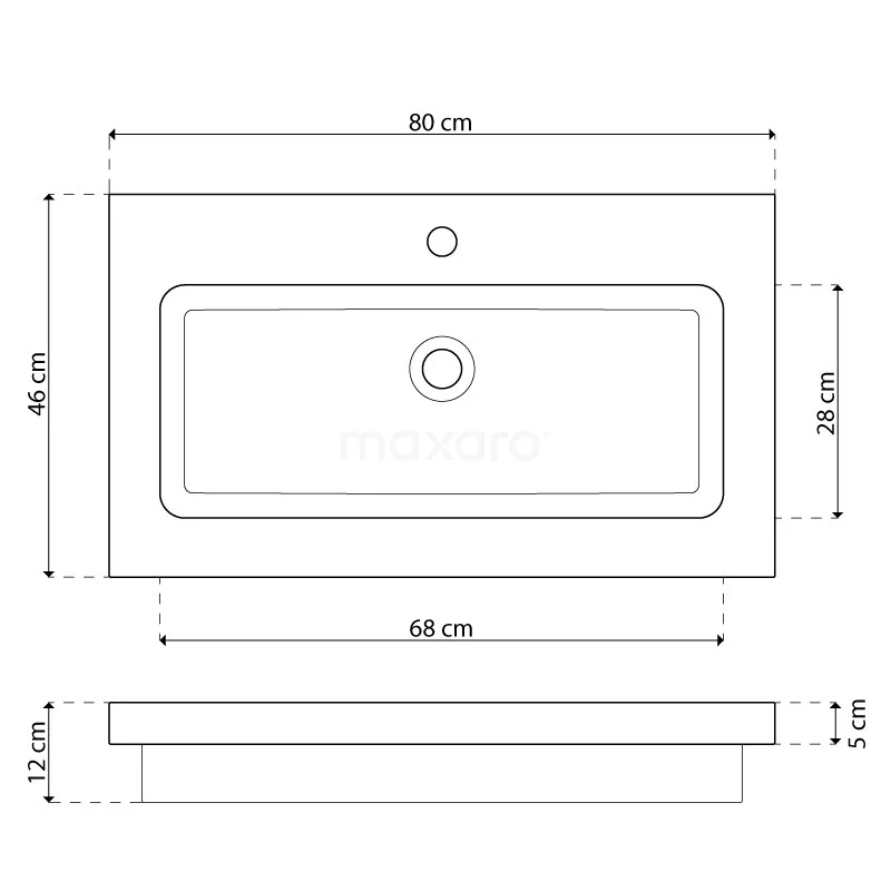 Modulo Badkamermeubel Met Wastafel | 80 Cm Donkergrijs Beton Greeploos Front Natuursteen 2 Lades Onder Elkaar 5 Modulo Badkamermeubel Met Wastafel | 80 Cm Donkergrijs Beton Greeploos Front Natuursteen 2 Lades Onder Elkaar - Afbeelding 5