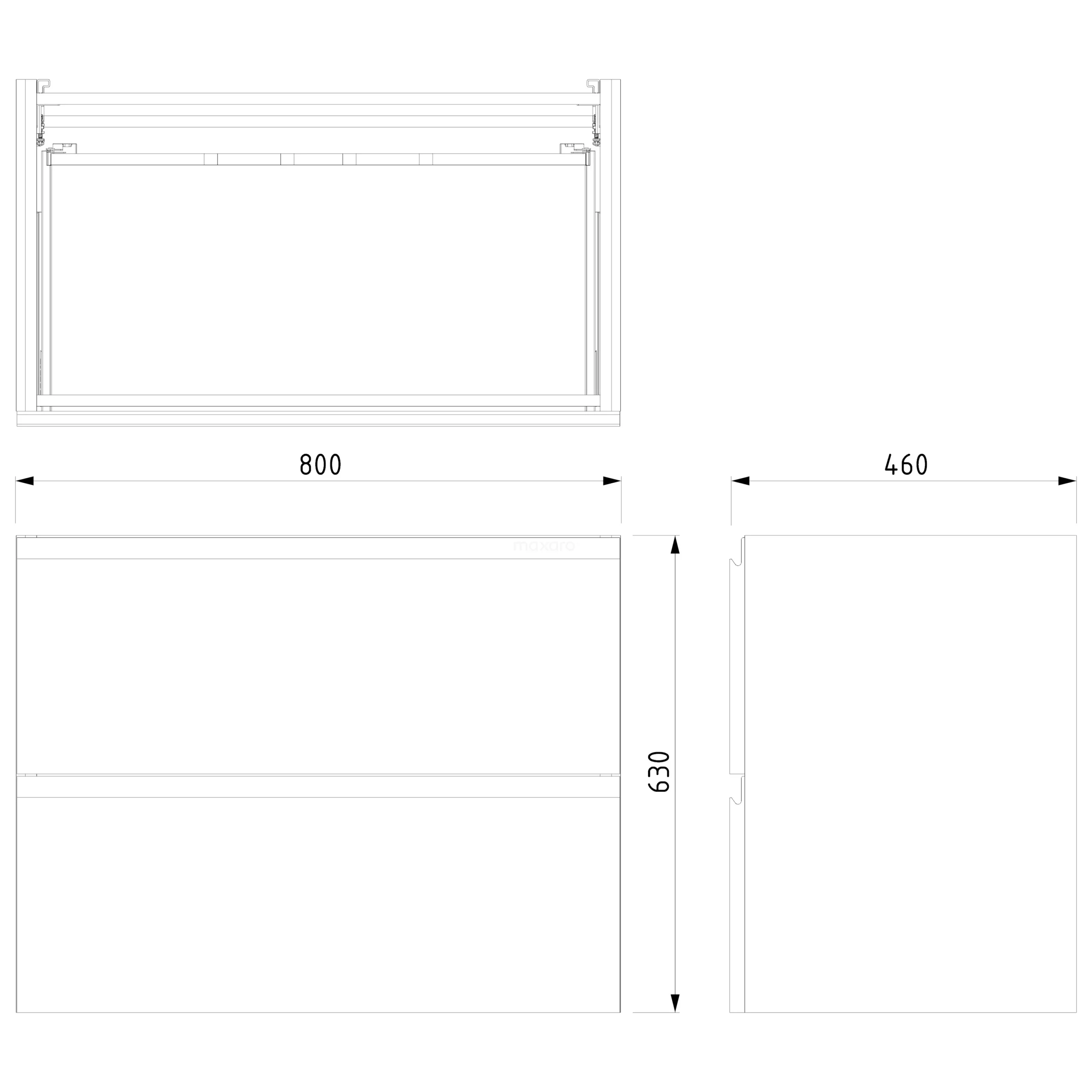 Modulo Badkamermeubel Met Wastafel | 80 Cm Eiken Greeploos Front Natuursteen 2 Lades Onder Elkaar 4 Modulo Badkamermeubel Met Wastafel | 80 Cm Eiken Greeploos Front Natuursteen 2 Lades Onder Elkaar - Afbeelding 4