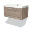 Modulo Badkamermeubel Met Wastafel | 80 Cm Eiken Kader Front Keramiek 1 Lade