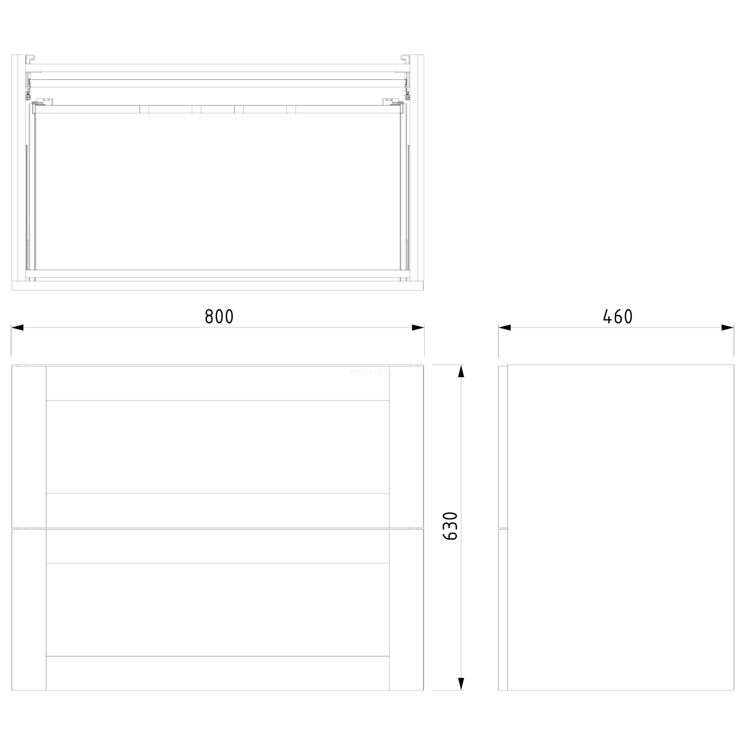 Modulo Badkamermeubel Met Wastafel | 80 Cm Eiken Kader Front Keramiek 2 Lades Onder Elkaar 7 Modulo Badkamermeubel Met Wastafel | 80 Cm Eiken Kader Front Keramiek 2 Lades Onder Elkaar - Afbeelding 7