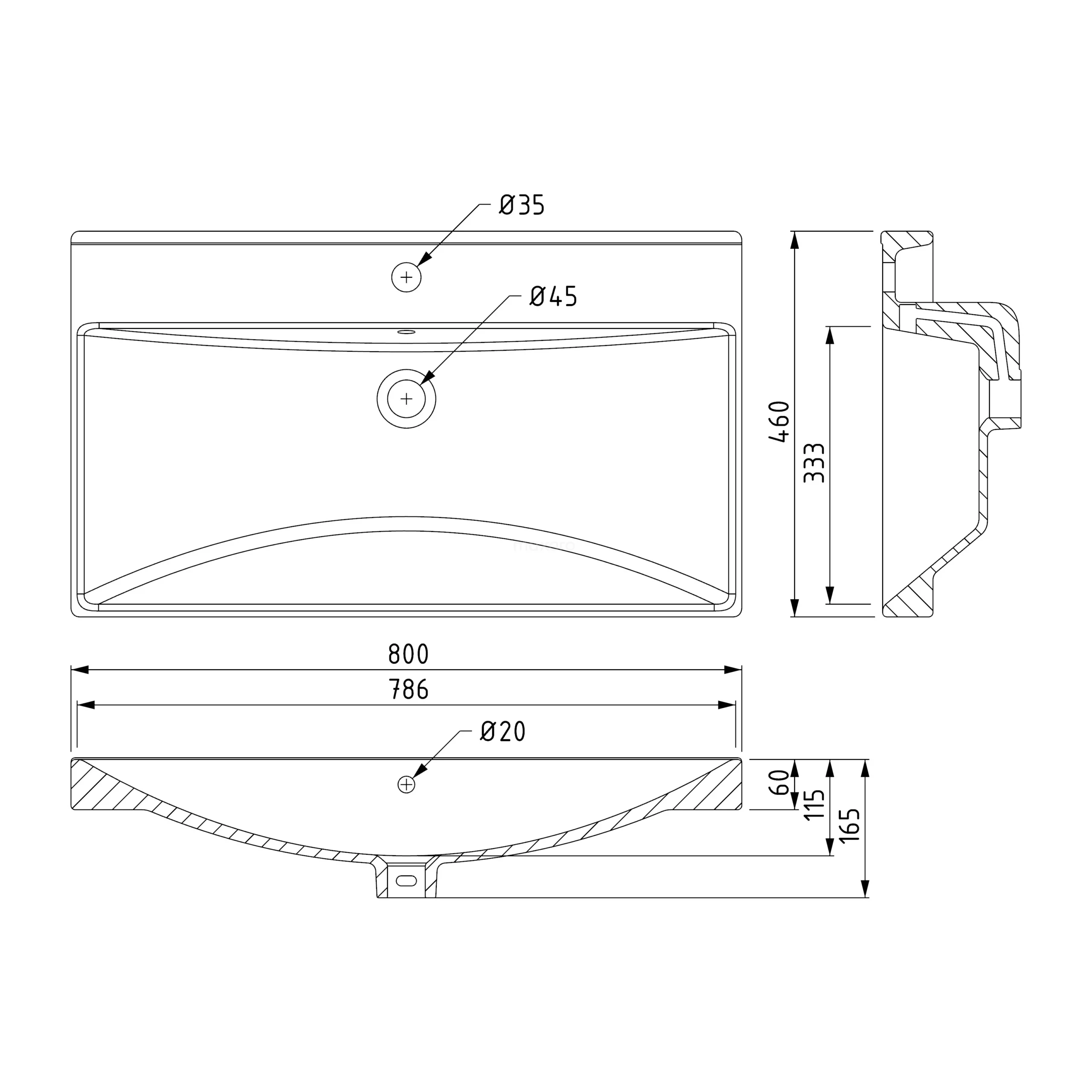 Modulo Badkamermeubel Met Wastafel | 80 Cm Lichtbruin Eiken Greeploos Front Keramiek 1 Lade 4 Modulo Badkamermeubel Met Wastafel | 80 Cm Lichtbruin Eiken Greeploos Front Keramiek 1 Lade - Afbeelding 4