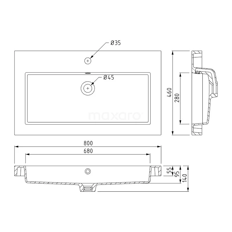 Modulo Badkamermeubel Met Wastafel | 80 Cm Lichtbruin Eiken Vlak Front Mineraalmarmer 2 Lades Onder Elkaar 6 Modulo Badkamermeubel Met Wastafel | 80 Cm Lichtbruin Eiken Vlak Front Mineraalmarmer 2 Lades Onder Elkaar - Afbeelding 6