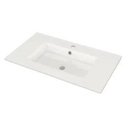 Modulo Badkamermeubel Met Wastafel | 80 Cm Mat Wit Vlak Front Keramiek 1 Lade -Badkamer Verkoopwinkel modulo badkamermeubel met wastafel 80 cm mat wit vlak front keramiek 1 lade bmw11 00205 2