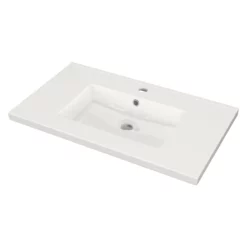 Modulo Badkamermeubel Met Wastafel | 80 Cm Mat Wit Vlak Front Keramiek 2 Lades Onder Elkaar -Badkamer Verkoopwinkel modulo badkamermeubel met wastafel 80 cm mat wit vlak front keramiek 2 lades onder elkaar bmw17 01403 2