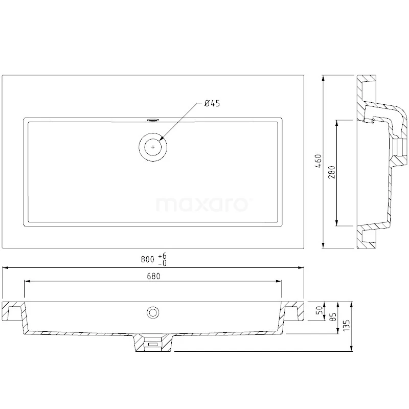 Modulo Badkamermeubel Met Wastafel | 80 Cm Middengrijs Lamel Front Mineraalmarmer 1 Lade 6 Modulo Badkamermeubel Met Wastafel | 80 Cm Middengrijs Lamel Front Mineraalmarmer 1 Lade - Afbeelding 6