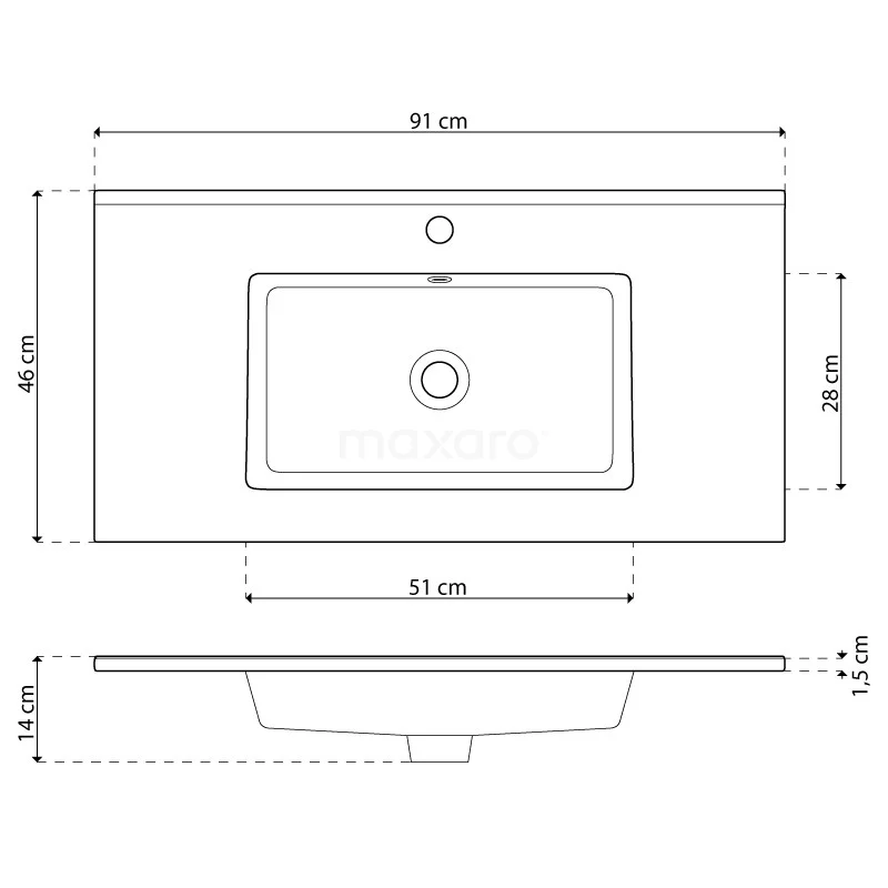 Modulo Badkamermeubel Met Wastafel | 90 Cm Grijs Eiken Vlak Front Keramiek 2 Lades Onder Elkaar 6 Modulo Badkamermeubel Met Wastafel | 90 Cm Grijs Eiken Vlak Front Keramiek 2 Lades Onder Elkaar - Afbeelding 6